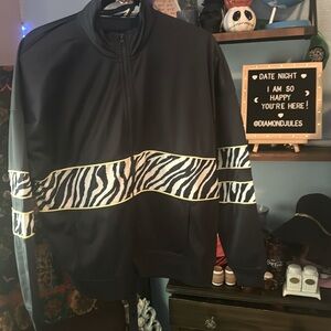 NWOT Spirit Jersey Zebra Jacket